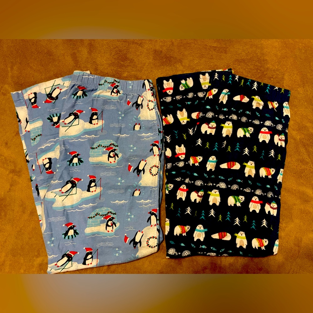 EUC The Company Store Christmas Holiday Mens Pajama pants lot 2 pairs XL